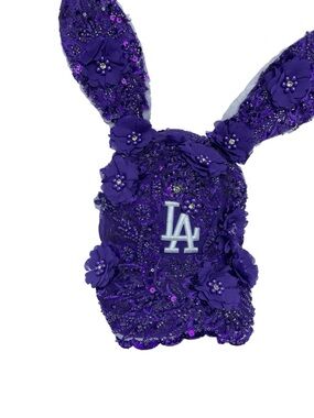 LA Dodgers Purple Sequin Bunny Ear Hat for Kids